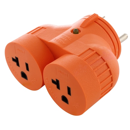 Ac Works Plug Adapter, 5-15/20R, TT-30P, 5-20P, Orange ADVTT520
